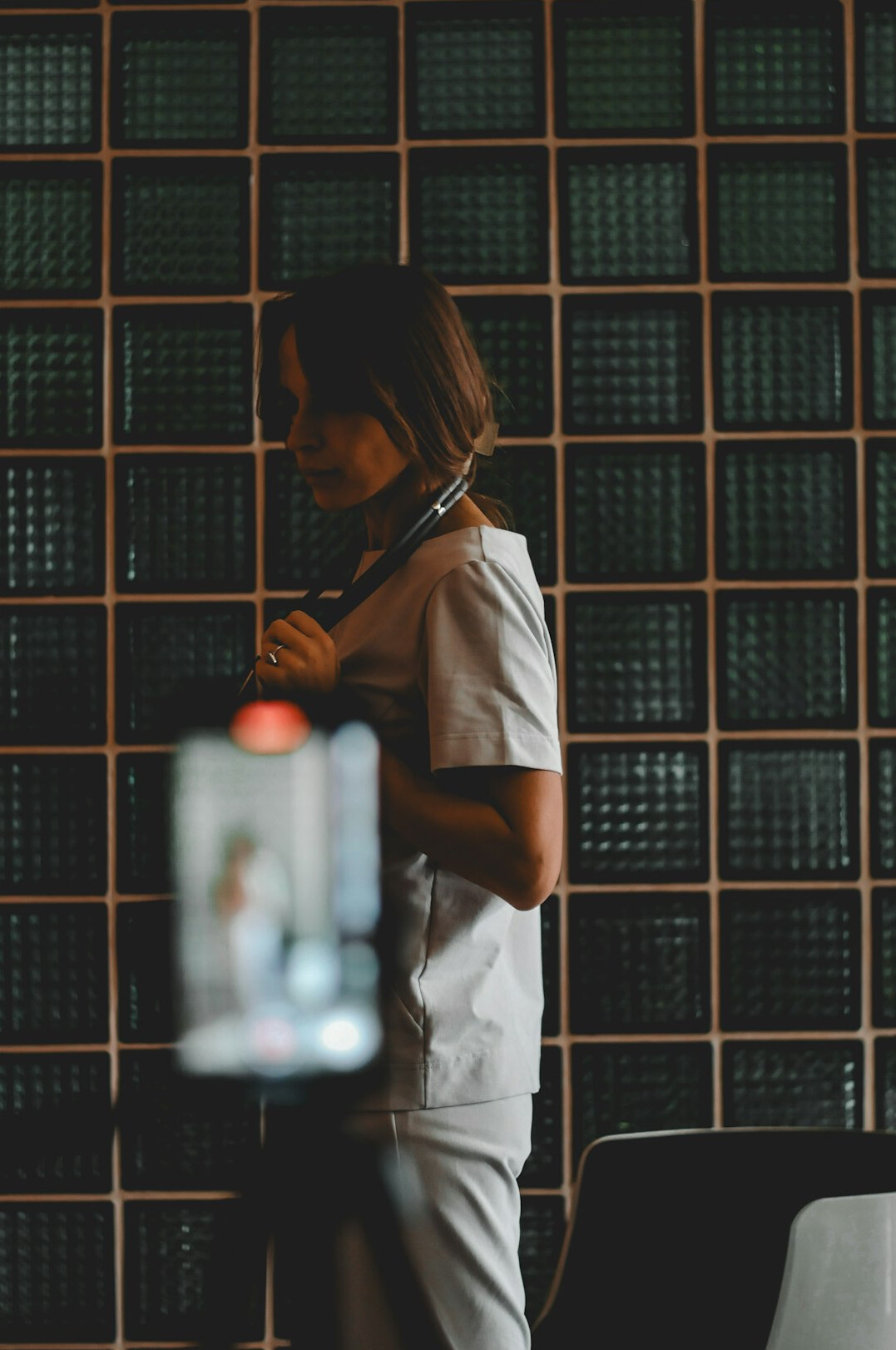 nurse using digital tablet