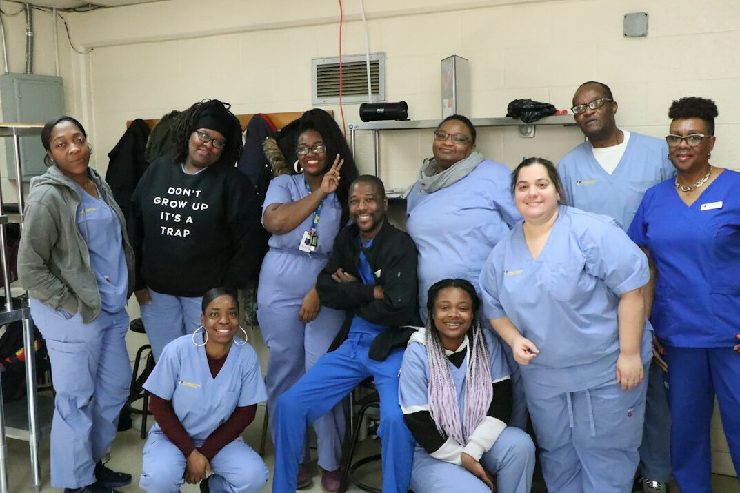 healthcare workers in training