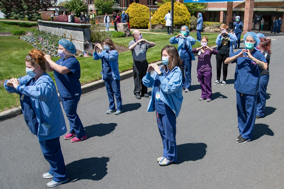 healthcare workers in training