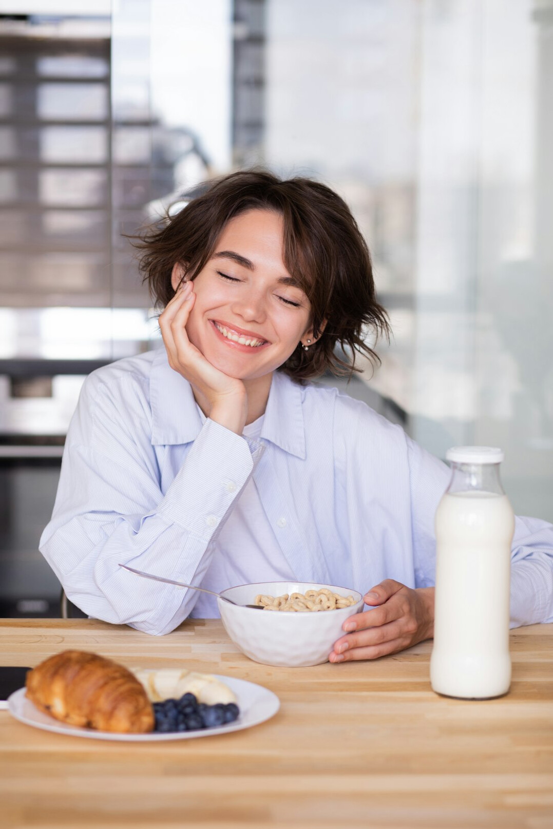 Portrait of a young woman nutritionist smiling